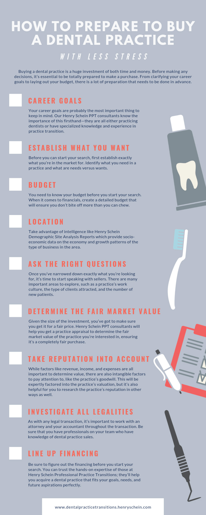 How to Prepare to Buy a Dental Practice With Less Stress infographic